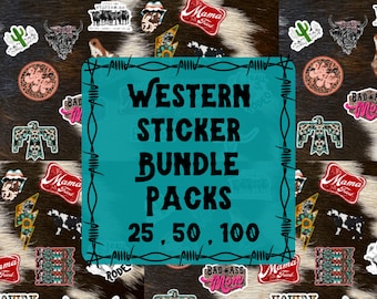 Western Bundle Pack of Stickers , 25 , 50 , 100