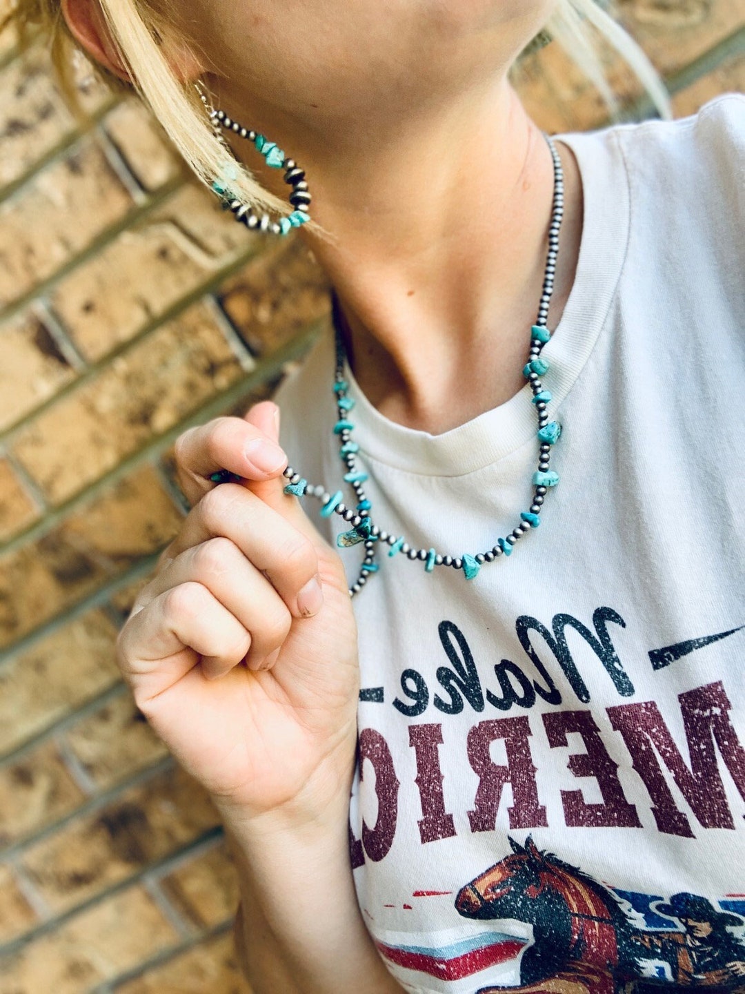 Faux Naja and Faux Pearl Necklace - 27 inch