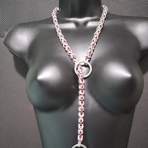 Custom Sub Choker Collar, Chain Mail, Dom Sub Collar, Choking Collar, Choke Collar, Puppy Play, Lariat Necklace