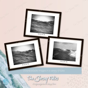 Avon NJ black and white Waves Wall Art Digital Download Gifts Summer Sea Artistic Jersey Shore Set of 3