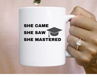 Cadeau d’obtention du diplôme de maîtrise drôle maîtrisé il Mug étudiant diplômé MBA éducation Science entreprise ami fille fils maman cadeau