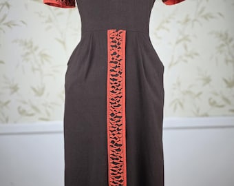 1940s 1950s Vintage True Bombshell Pin Up Wiggle Dress