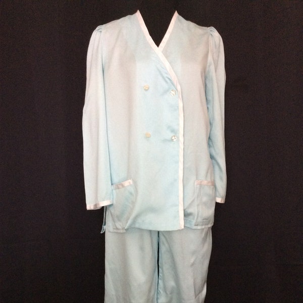 1960's VINTAGE Hollywood Fav Eve Stillman Couture Designer Boudoir Lounge Silk Pajamas