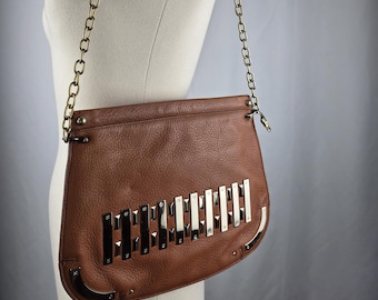 Y2K Haydon Harnett Leather Handbag Purse Piano Keys