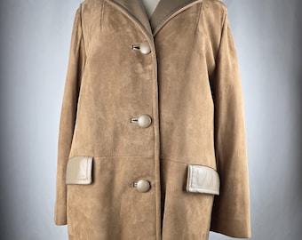 1960s Mod VINTAGE Soft Suede and Buttery Leather Car Coat