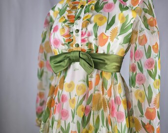 1970s Vintage Ethereal Regency Style Prom Dress