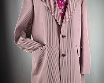 1970s Vintage Retro Disco Pin Stripe Sport Coat Leisure Jacket