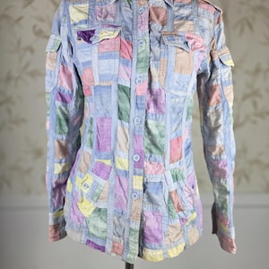 1970s Vintage Madras Patchwork Shirt Jacket