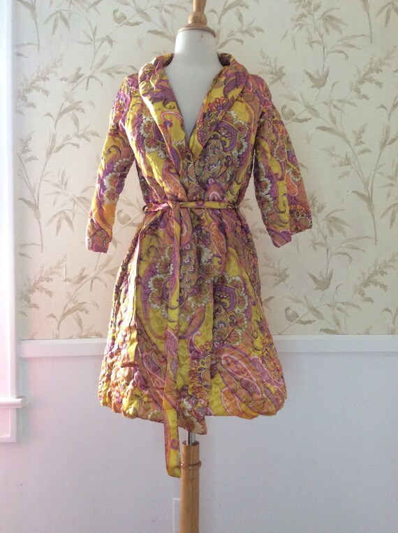 Vintage 60s/70s Hippie Indian Paisley Print Dress S main image 0