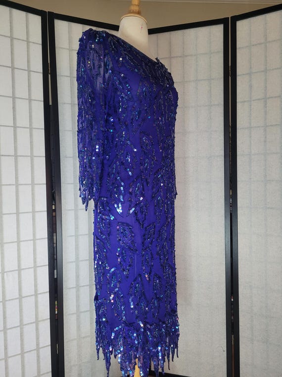 long sleeve sequin formal hand beaded dress reviews Mother of the Bride asos_sale beaded sequin detailing covers 90s Fashion Dress Over size:M-XL