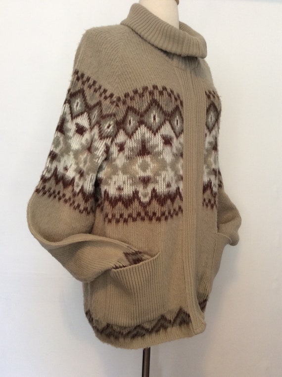 1970s VINTAGE Men's Fuzzy Cowichan Southwestern Z… - image 2