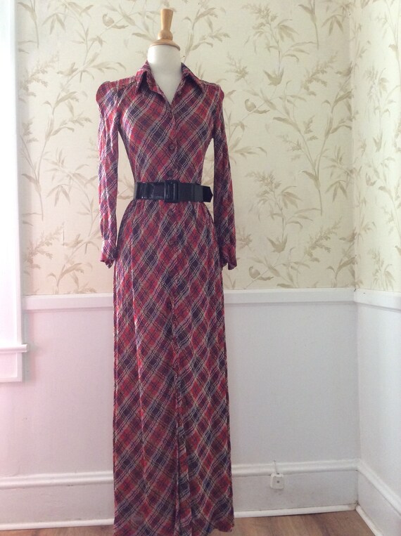PLAID BIAS MAXI DRESS