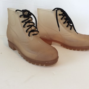 Clear lace up boots best sale
