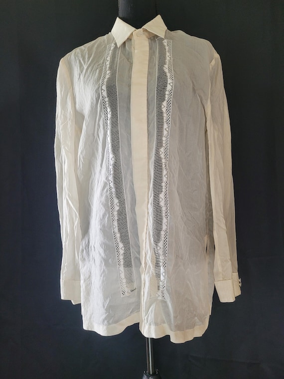 1970s Vintage BARONG TAGALOG FILIPINO Embroidered… - image 1