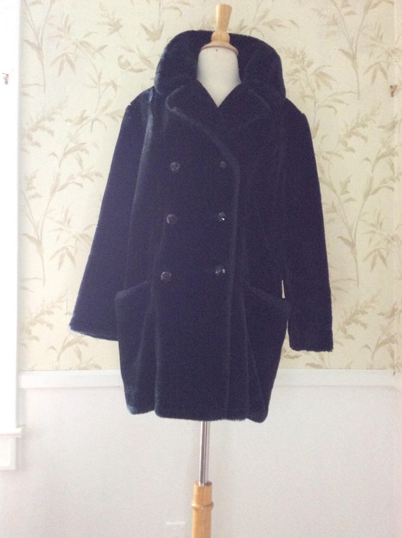 1960s 1970s Mod Vintage Chubby Faux Fur Double Br… - image 1