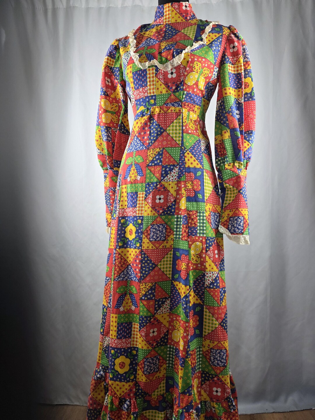 1970s Vintage OOAK Handmade Patchwork Gunne Sax Style Prairie Dress - Etsy
