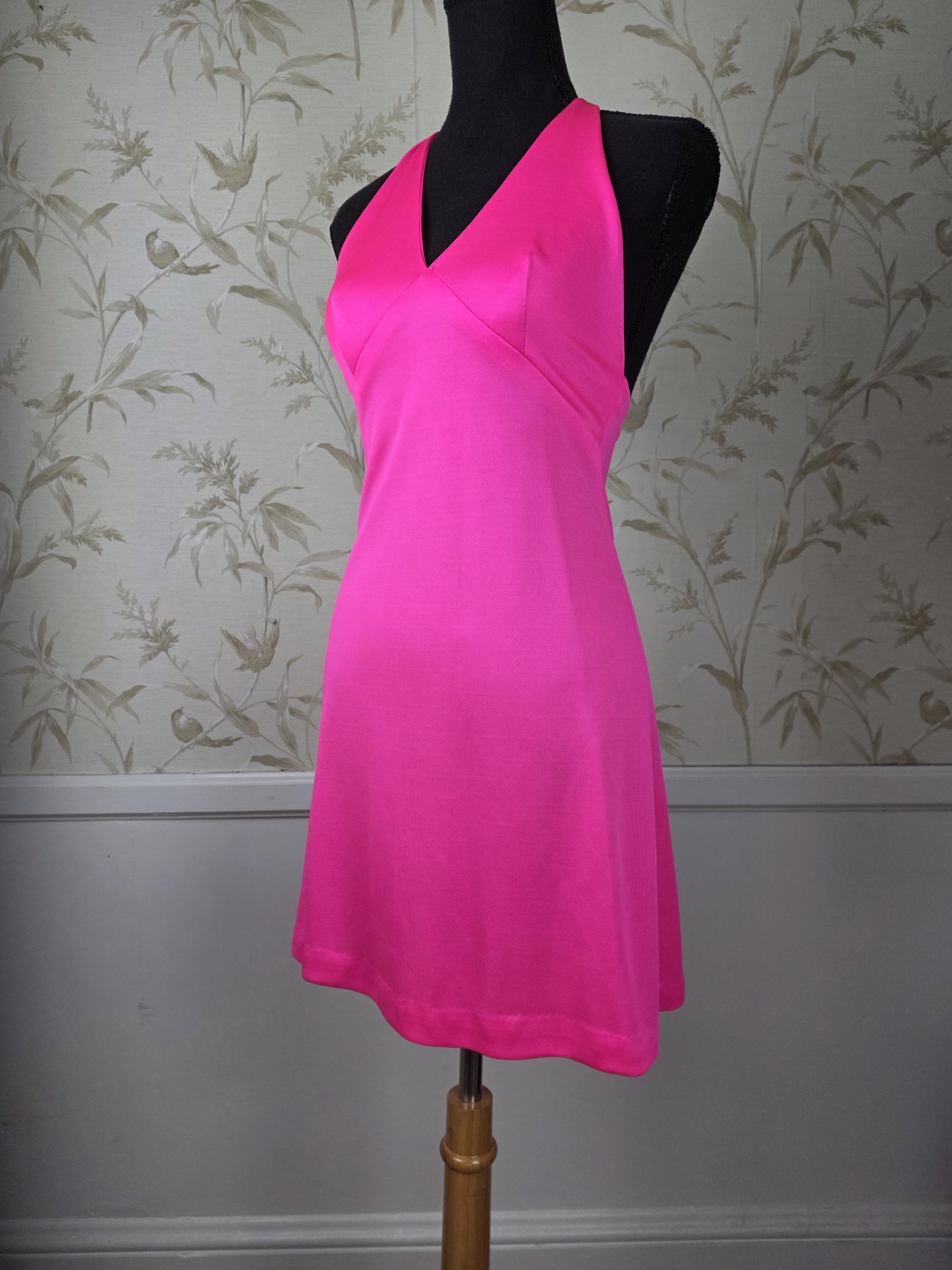 70s Hot Pink Dress - Etsy
