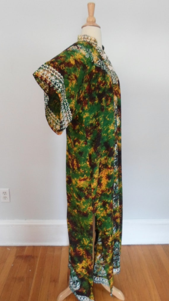 1970s VINTAGE Batik Dye KIMONO Bohemian Hippy Kaftan … - Gem