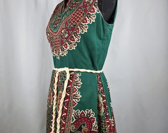 1960s 1970s Vintage Ethnic Playsuit Shorts Romper Caribbean Beach Suit