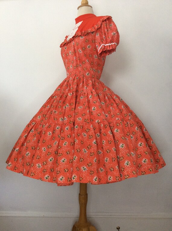 1950s VINTAGE ROCKABILLY Full Circle Fit & Flare … - image 4