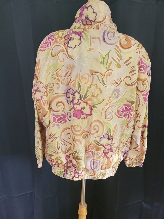 1980s 1990s VINTAGE Art To Wear SILK BOMBER Jacke… - image 2