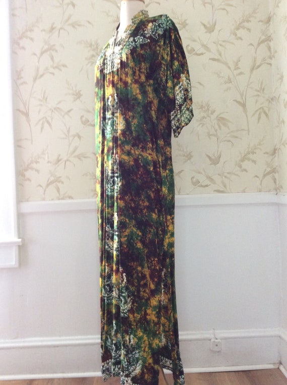 1970s VINTAGE Batik Block Dyed Dashiki Kaftan BOHEMIA… - Gem