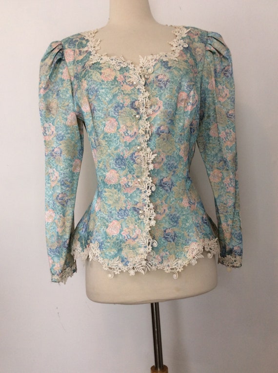 1980s does 1940s VINTAGE Pastel Satin Brocade VICT