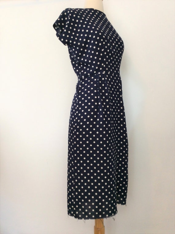 1940s 1950s VINTAGE True WIGGLE Pin Up Dress Navy… - image 3