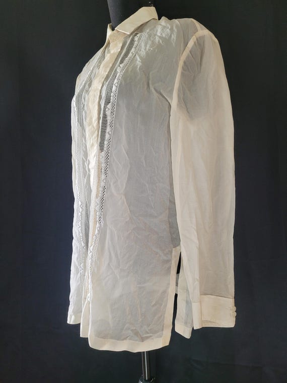 1970s Vintage BARONG TAGALOG FILIPINO Embroidered… - image 3