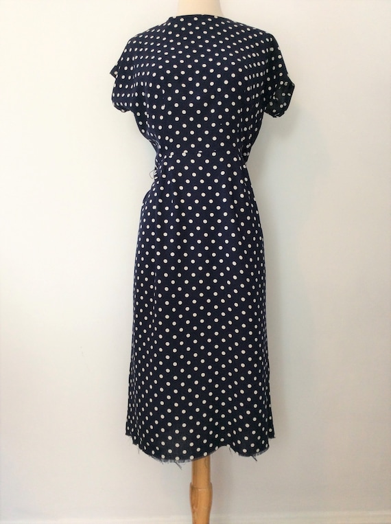 1940s 1950s VINTAGE True WIGGLE Pin Up Dress Navy 