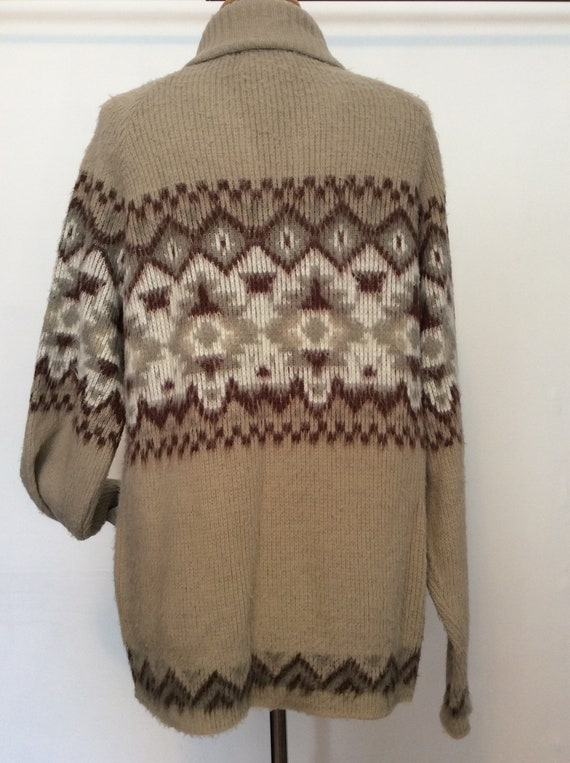 1970s VINTAGE Men's Fuzzy Cowichan Southwestern Z… - image 3