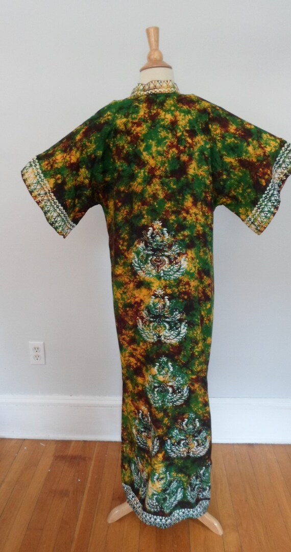 1970s VINTAGE Batik Dye KIMONO Bohemian Hippy Kaftan … - Gem