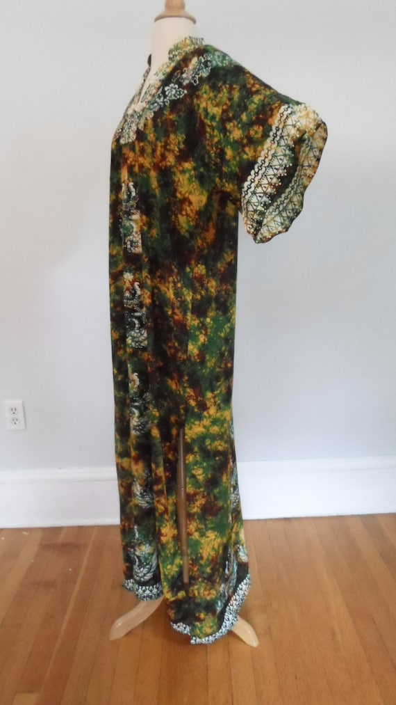 1970s VINTAGE Batik Dye KIMONO Bohemian Hippy Kaftan … - Gem