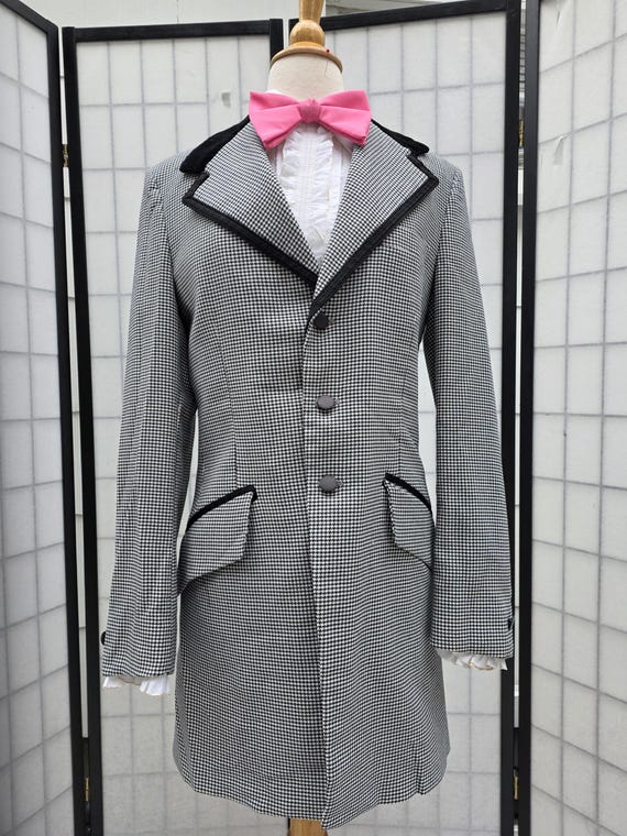 1970s Vintage Herringbone Check Palm Beach Tuxedo Jacket 