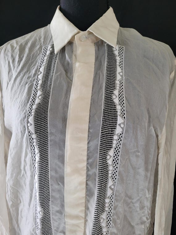 1970s Vintage BARONG TAGALOG FILIPINO Embroidered… - image 5