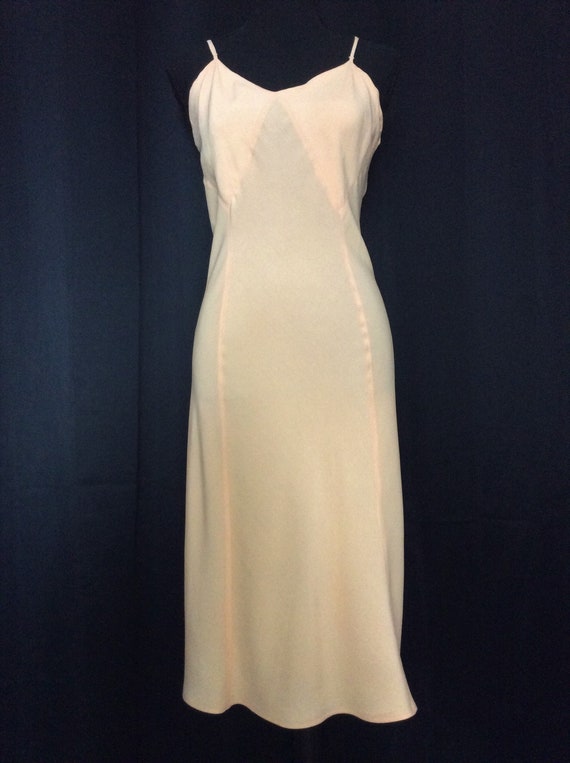 RARE 1940s VINTAGE Rayon Crepe Peach Dress Bias S… - image 1
