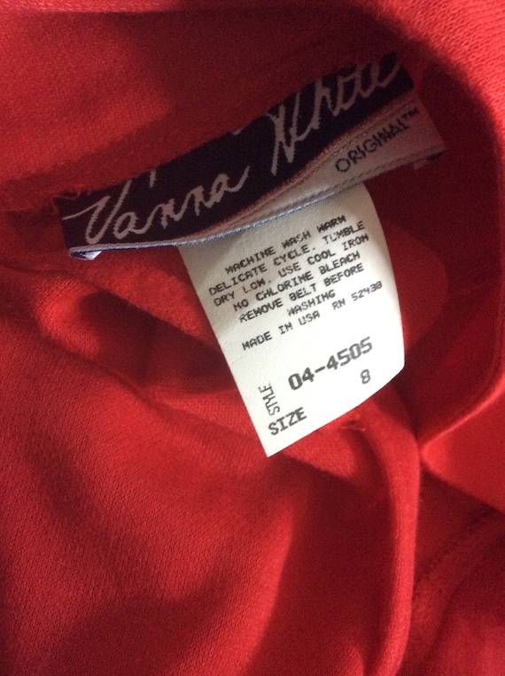 1980s VINTAGE New VANNA WHITE Red Statement Shoul… - image 7