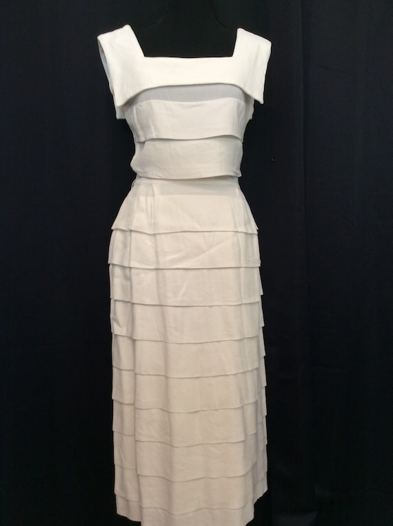 Stunning Designer 1950's VINTAGE True WIGGLE Dress