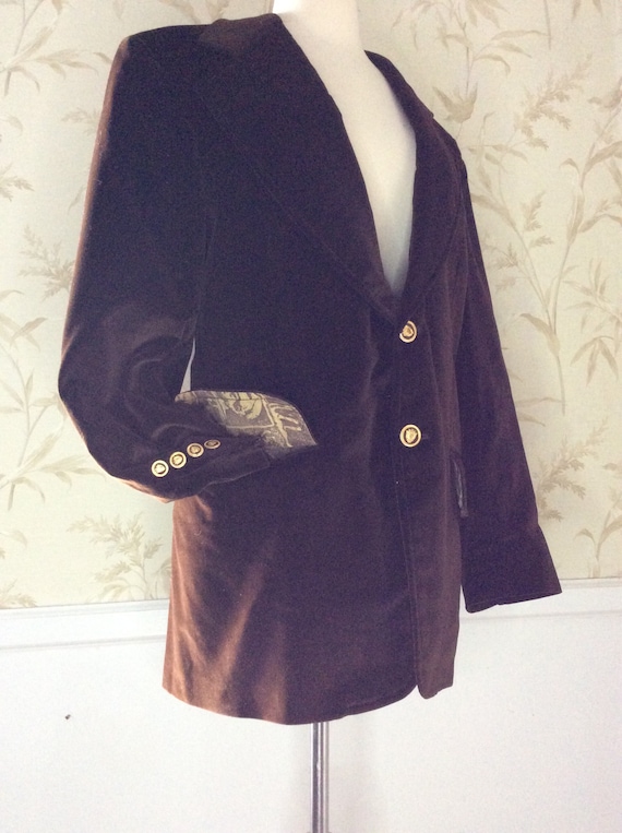 1970s Vintage SUBERB HASPEL VELVET Smoking Jacket Blazer 42 UK