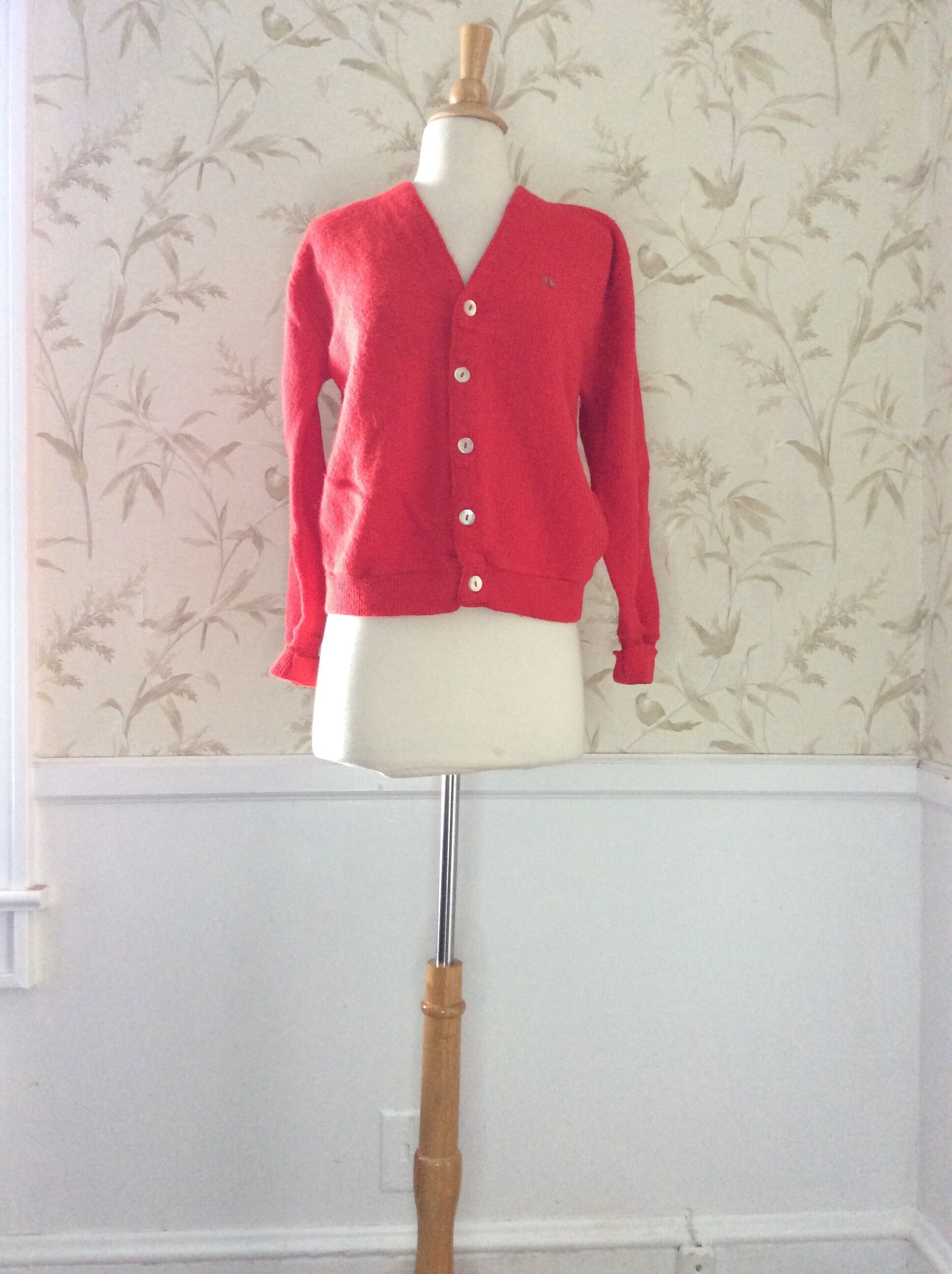 1960s Mod Vintage Alpaca Wool Hipster Cardigan Sweater