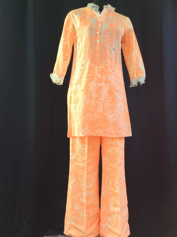 1960's 1970's MOD Vintage DAYGLO Orange Mini Dres… - image 2