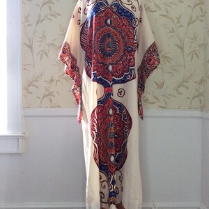1970s Vintage BOHEMIAN HIPPY Angel Wing Sleeve DASHIKI Maxi Festival ...