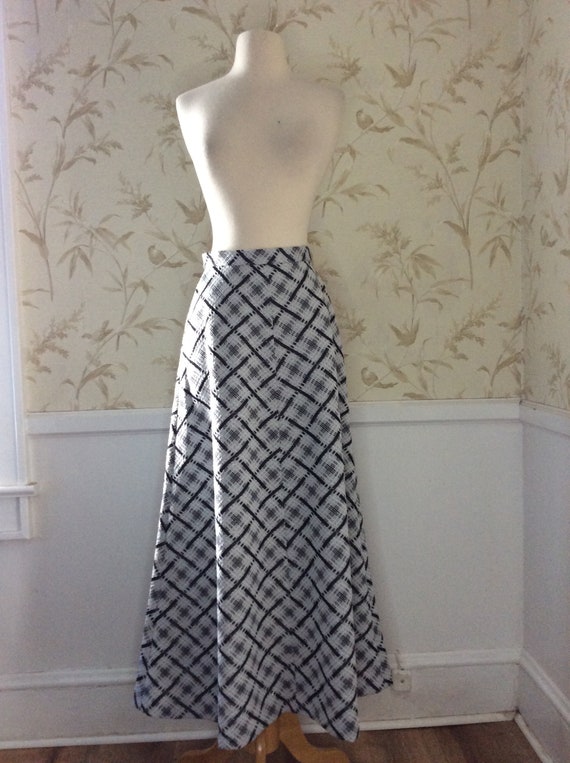 1970s Vintage OOAK Handmade SILVER LAME Plaid Maxi