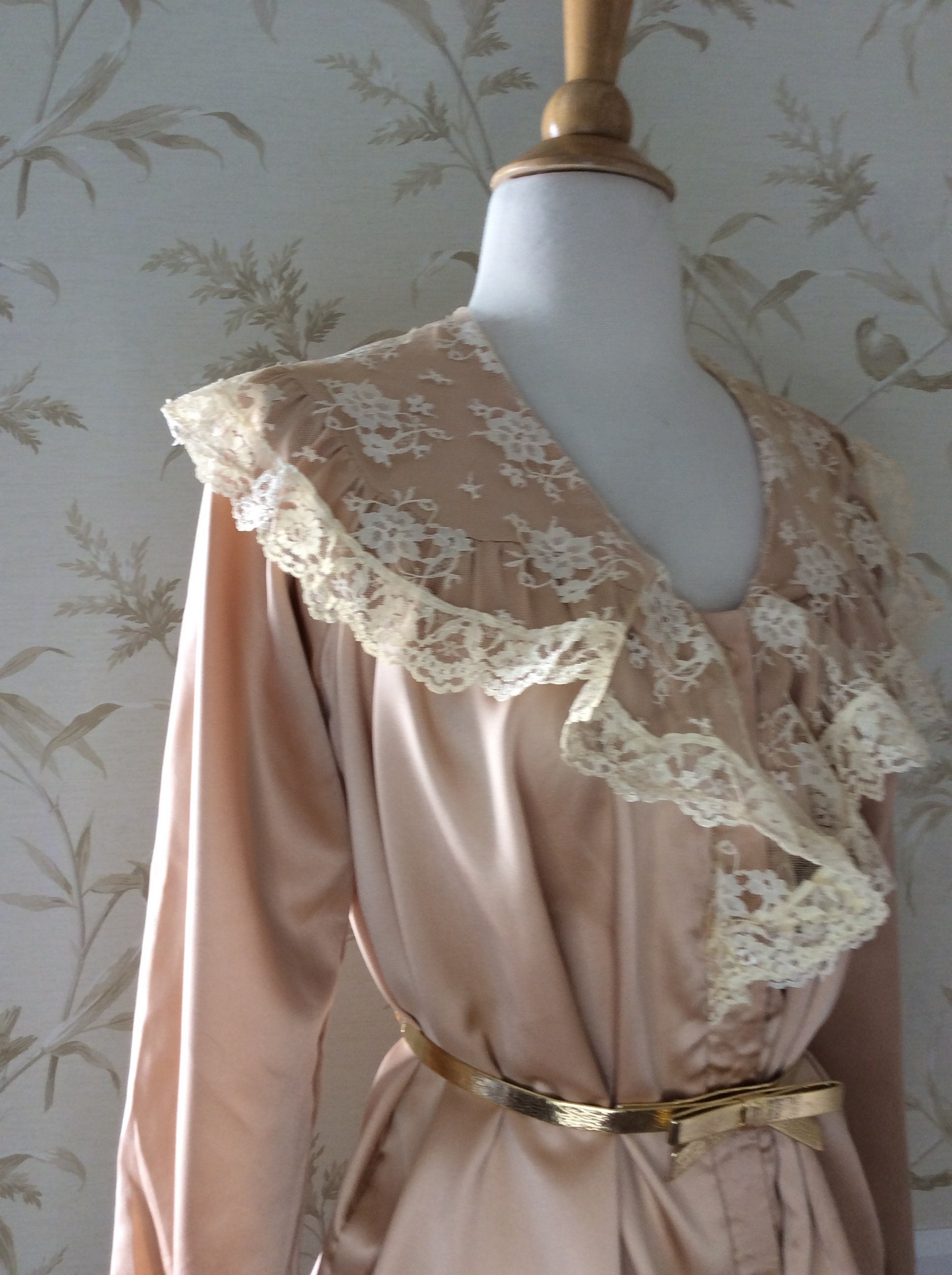 1970s does Victorian Lace Button Back High Neckline Dress | small/medium main image 0