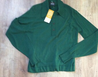 1970s Vintage PURITAN Butterfly Collar Orlon Soft Touch 4 button Pullover GOLF Sweater NWT