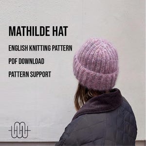 Knitting pattern hat in brioche pattern | beanie knitting pattern &quot;Mathilde Hat&quot; | ENGLISH KNITTING PATTERN