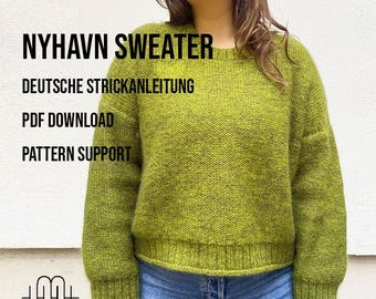 Strickanleitung Skandi Pullover | Stricke einen Pulli "Nyhavn Sweater" | DEUTSCHE STRICKANLEITUNG