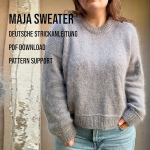Knitting pattern Basic Sweater | Knit a sweater &quot;Maja Sweater&quot; | GERMAN KNITTING PATTERN