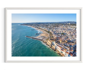 Spain | Sitges | Winter | Art Print | Original photography | Europe | Unique Photography | Day | City | Aerial Photography | Drone | Sun