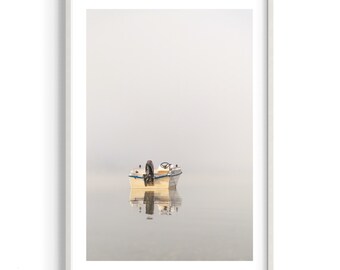Norvège | | Réflexion | Paysage | Couleurs | Impression d’art | Photographie originale | Nature | Fjords | Lac | Ciel bleu | Bateau | Lever du soleil